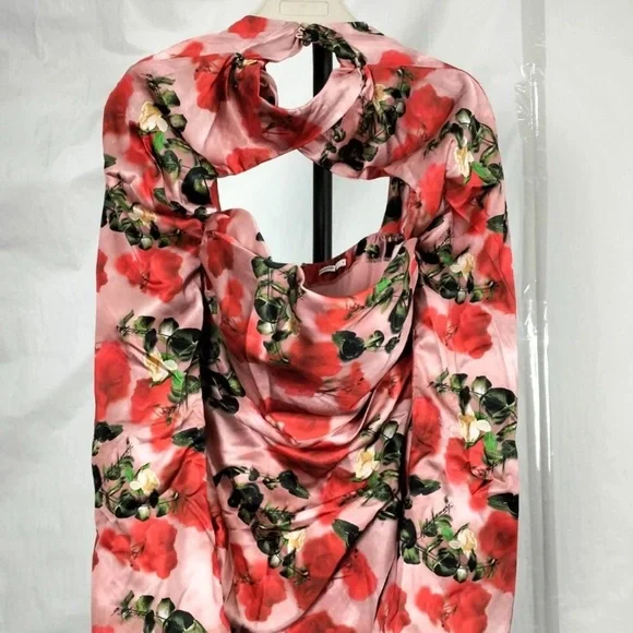 HOUSE OF CB 'Toira' Rose Print Draped Corset Dress Size S - Picture 6 of 10